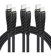 USB C to USB C Charger Cable 60W 3Pack 6FT Fast Charging Type C to Type C Cable Nylon Braided USB...
