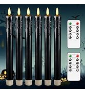 Lezonic Black Flameless Taper Candles Battery Operated with Remote, Long LED Candlesticks Flicker...