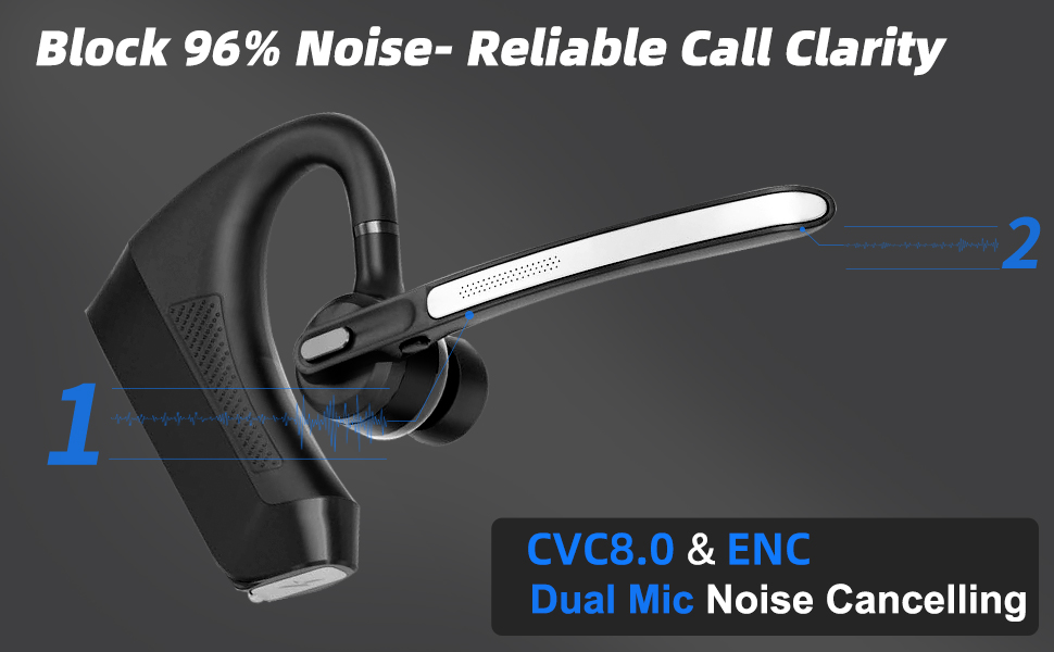 bluetooth headset noise cancelling dual mic