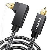 IVANKY Right Angle Optical Audio Cable, 10ft/3M 24K Gold-Plated 90 Degree Toslink Digital Fiber O...