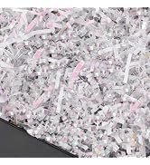 PLINJOY 4 OZ Diamond White Crinkle Cut Paper Shred Filler for Gift Basket Shredded Confetti Paper...