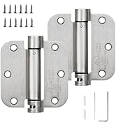 Sophia 2 Pack Self-Closing Door Hinge 3.5 Inch Rounded 5/8 Radius, Spring Hinges Adjustable Tensi...