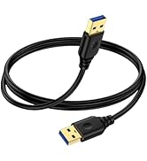 Whotper USB A to USB A Cable Male to Male, 6FT USB 3.0 Type A to Type A Data Transfer Cable, Male...