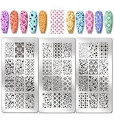 PH PandaHall 3pcs Flower Texture Nail Stamping Plates 36 Patterns Leaf Floral Nails Art Stencils ...