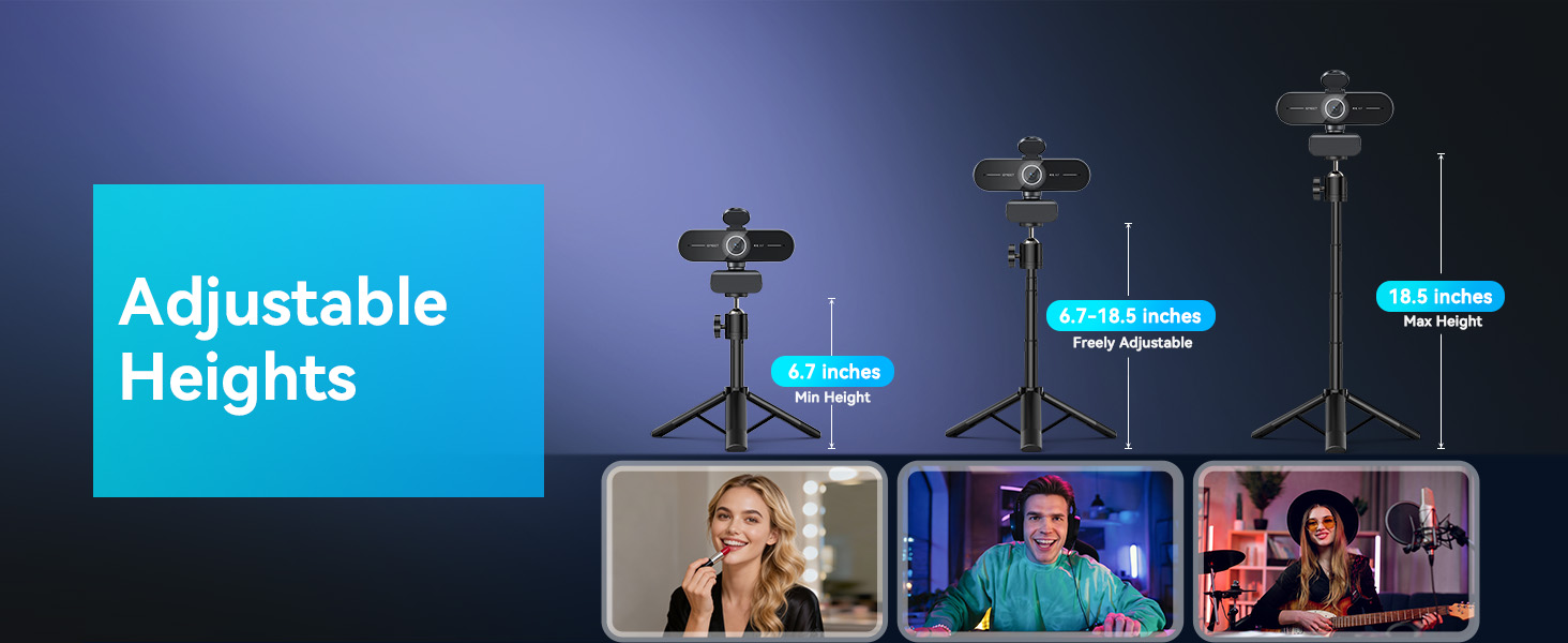 Adjustable Heights with 360° Swivel Head C60E camera for streaming