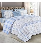 Elegant Comfort 8-Piece Lodge Plaid Reversible Comforter Set - All Season Bed in a Bag, 4-Piece S...