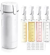 4 in 1 Travel Dispenser Bottles 30ML 4 Pack, Leak Proof Refillable Pump Containers with Scale & L...