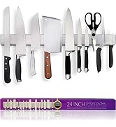 24 Inch Heavy-Duty Magnetic Knife Holder (Large Size) – Premium Stainless Steel Magnetic Knife St...
