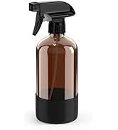 Bontip Amber Glass Spray Bottle with Silicone Sleeve Protection, 16 oz Refillable Spray Bottle fo...