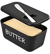 Large Plastic Butter Dish With Lid And Knife,Food Grade PP Butter Holder Keeper With Cover For Ki...