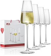 CnSneg Champagne Flutes Glass Set of 4,Crystal Champagne Glasses 9OZ/ 270ML, Hand Blown Mimosa Gl...