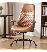 NEO CHAIR Ergonomic Leather Office Desk Chair with Adjustable Height Armrests High Back Lumbar Su...