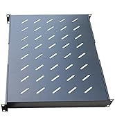 Sysracks Universal Vented Rack Shelf 2-Pack – Heavy Duty 1U Steel Shelves for 19" Server Racks & ...