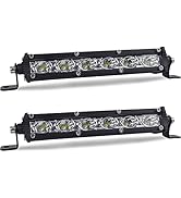 YOMTOVM 2PCS 7 Inch Ultra-Slim LED Lights Bars, 60W 10000LM Driving Light Pods Work Lights Waterp...