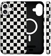 SenRiCase for iPhone 17 Case Cute Checkered Phone Case Compatible with MagSafe, Dual-Layer Shock ...