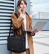 BAGSMART Laptop Bag for Women/Men, 15.6 Inch Briefcase, Stylish Leather Computer Messenger Bag fo...