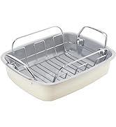 KITESSENSU Nonstick Turkey Roasting Pan with Rack 17 x 14 inch - Large Chicken Roaster Pan for Ov...