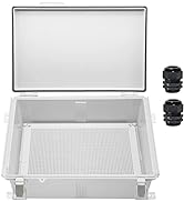 Zulkit Junction Box,IP67 Waterproof Electrical Box Hinged Cover Stainless Steel Buckle Plastic En...