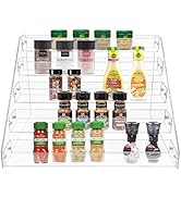 PMMASTO Tiered Spice Rack, Seasoning Organizer, Clear Acrylic Vertical Shelves Can Organizer for ...