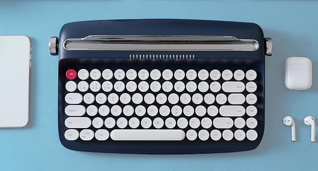 YUNZII ACTTO B303 Wireless Typewriter Keyboard, Retro Bluetooth Aesthetic Keyboard