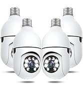 Light Bulb Security Cameras Wireless Outdoor, 5G&2.4GHz 4MP Security Camera 360° PTZ Cameras for ...