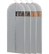4 Pack - 65" Dress Garment Bags for Hanging Clothes, Dress Bags for Gowns Long, Foldable Long Gar...