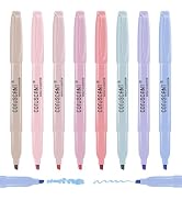 coruscant Pastel Highlighters Set, Assorted Colors Chisel Tip Cute Bible Highlighters, No Bleed D...