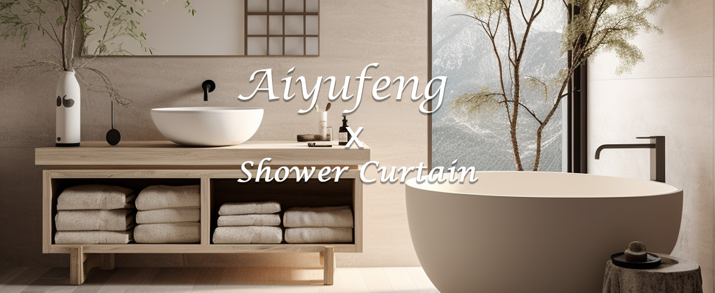 Aiyufeng Shower Curtain White