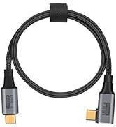 Poyiccot USB C Right Angle Cable 100W, 40Gbps USB C Cable Short, 1.5Feet Right Angle USB 4 Cable ...