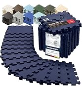 bemaxx Gym Mats Set - 18 pcs EVA Interlocking Foam Floor Tiles (12.6"x12.6"x0.4") 18sqft Protecti...