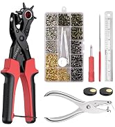 CAMWAY Leather Hole Punch,6Size Revolving Punch Plier Kit Leather Punches Belt Hole Puncher + 240...