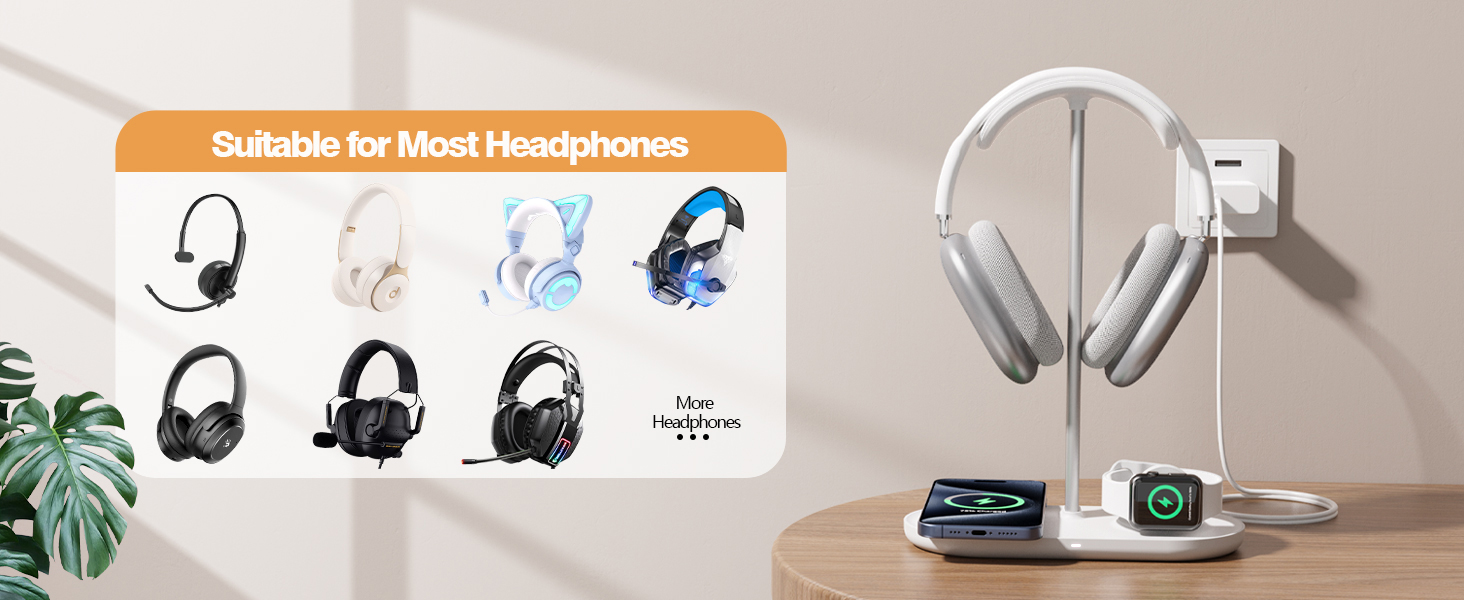 headphone stand with wireless charger