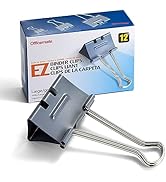 Officemate EZ Binder Clips, Large Size, 12/Box, Gray (99200)