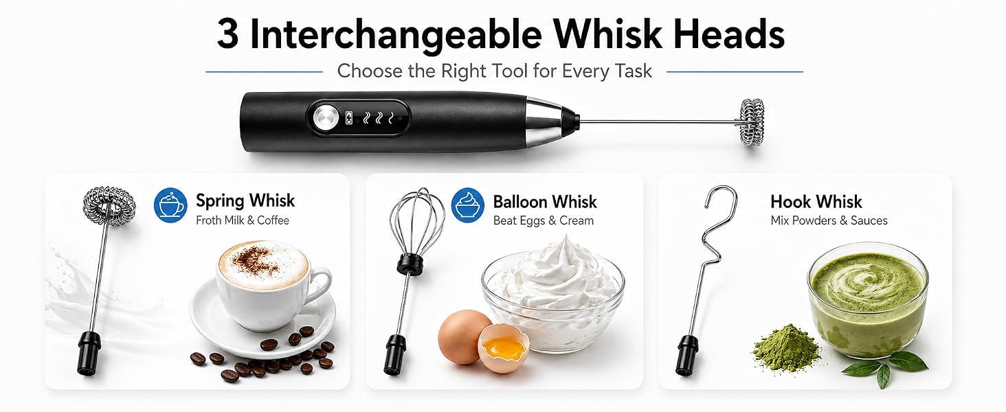Frother Wand Drink Mixer Electric Whisk for Coffee