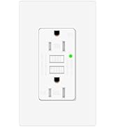 15 Amp GFCI Outlet, TR & WR Ground Fault Protector with LED Indicator, Tamper & Weather Resistant...