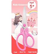 Scissors for School Kids Pink Scissors for Girl Child Safety Scissors Students Round Edge Scissors