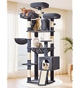 Taoqimiao 76-Inch Cat Tree XXL for Large Cats, Giant Cat Tower with Scratching Board, Extra-Large...