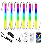 LABOREDUCER RGB Under Cabinet Lights,6 Pack Plug in or Hardwired Linkable RGB LED Closet Light wi...
