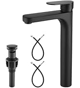 Heyalan Vessel Sink Bathroom Tall Faucet One Hole Single Handle Basin Mixer Tap Lavatory Vanity B...