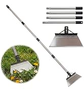 Garden Flat Shovel,Metal Floor Scraper with 60" Adjustable Long Handle,Multifunctional Cleaning S...