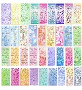 RYKOMO 36 Sheets Kpop Photocard Korean Stickers, Colorful Kpop Stickers for Photocards Ribbon Swe...