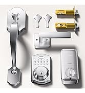 TEEHO Keyless Entry Door Lock Deadbolt with Handle Set, Electronic Digital Smart Locks Set for Fr...