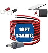 10FT 14AWG Starlink Mini Power Cable, Heavy Duty Pigtail Wire with O-Ring Battery Terminals, DC55...