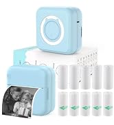 HUIJUTCHEN Pocket Printer for iPhone/Android, Wireless Mini Sticker Printer with 10 Rolls Thermal...