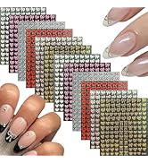 12 Sheets Bow Nail Stickers 3D Self Adhesive Black White Pink Bow Nail Decals for Nail Art Red Si...