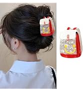 1 Pack Backpack Hair Claw Clip, Cute Smiley Face School Bag Acrylic Jaw Clip, Back to School Hair...