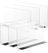 Baluue 6 Pack Clear Magnetic Shelf Dividers PVC Plastic L Shaped Separators 12cm Tall Shelf Divid...