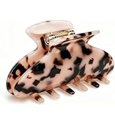 Leopard Hair Claw Clip Medium Non-Slip Lightweight Acrylic Claw Clip for Women, Strong Hold for T...
