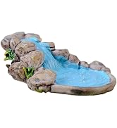 Blue DIY Miniature Water Pool Fairy Garden Decor - Antique European Manor Style Mini Pond Landsca...