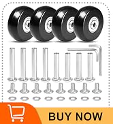 MroMax 4Pcs Luggage Wheels Replacement, 2 Inch (49 x 18mm) Rubber Suitcase Replacement Wheels Wea...